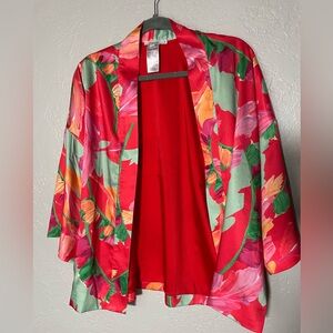 Chico's Foliage Print Botanic Berry Laves